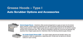 Type I Grease Hoods Auto Scrubber Options and Accessories