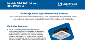SP-LP0511-1, SP-LP0511L-1 Ceiling & Bathroom Exhaust Fans